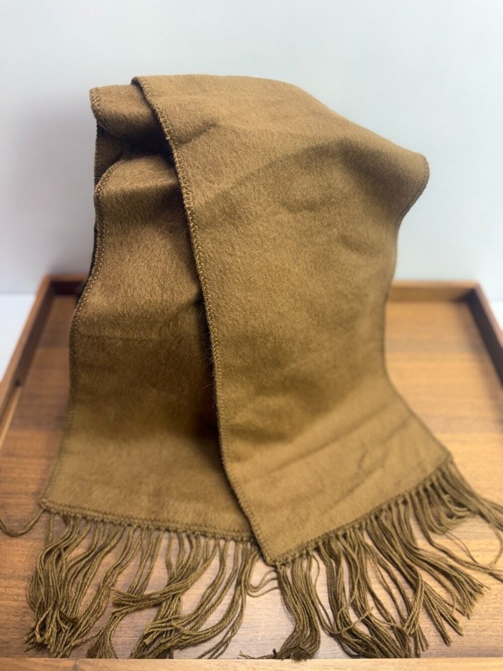 100% Alpaca Brown Soft Scarf with Fringe